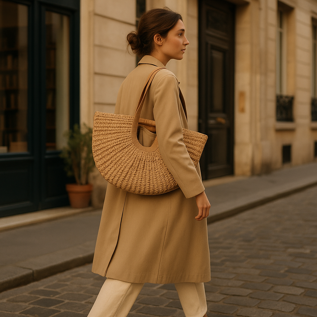 Panier Cabas de Paille Tressée