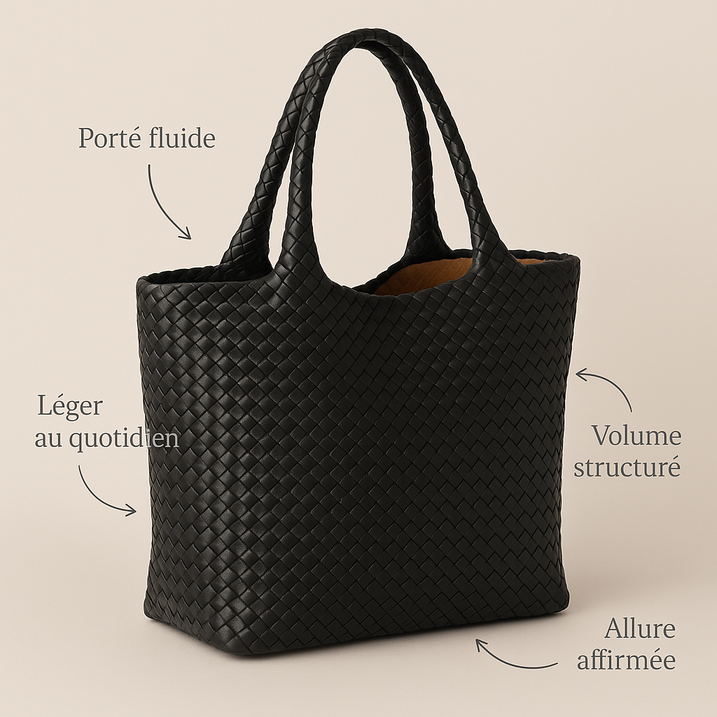 Sac Cabas Cuir Noir