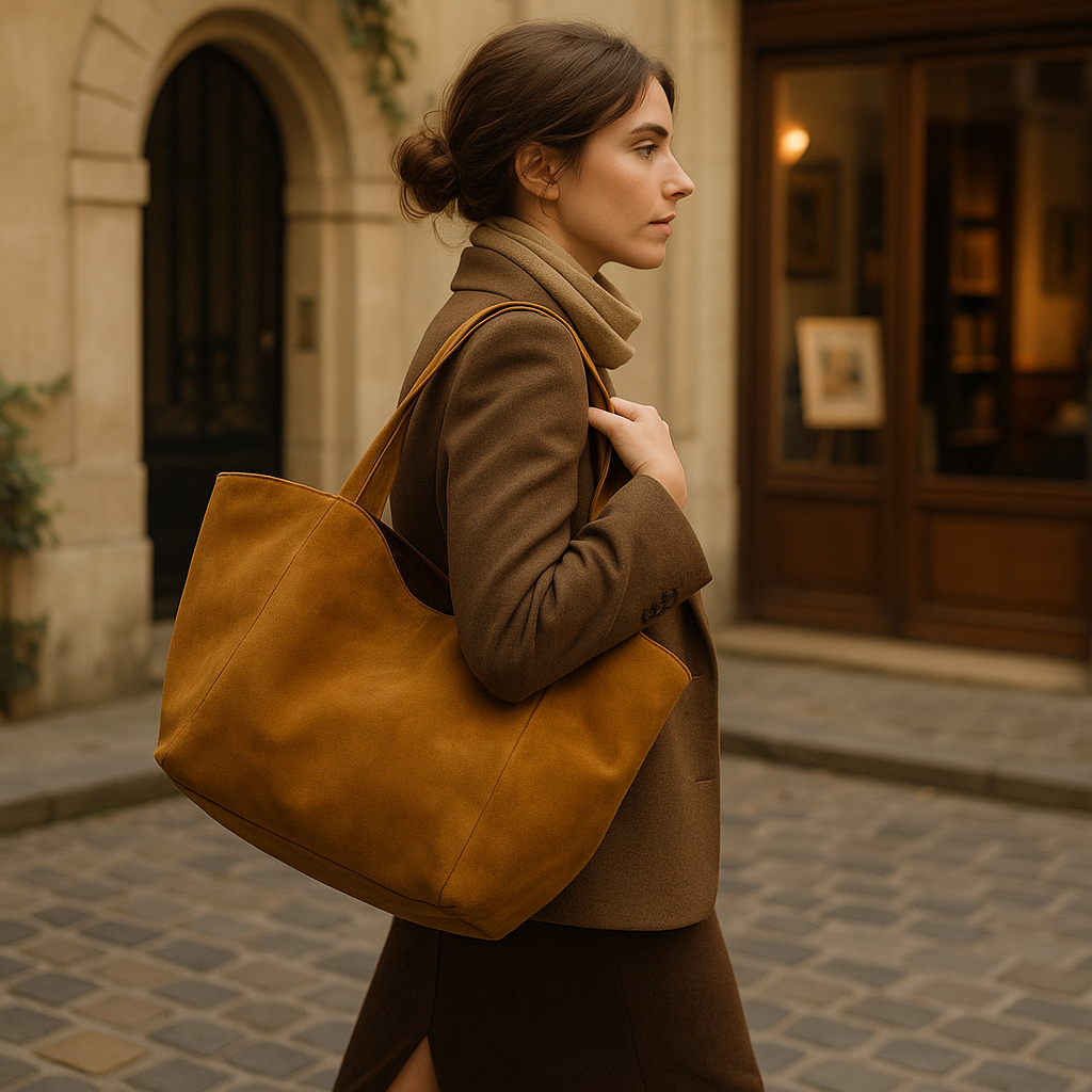 Sac Cabas Daim Camel
