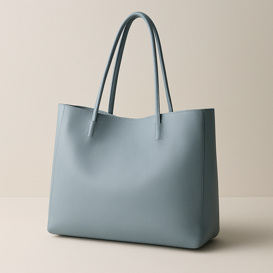 Sac Cabas Cuir Bleu
