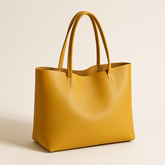 Sac Cabas Cuir Jaune